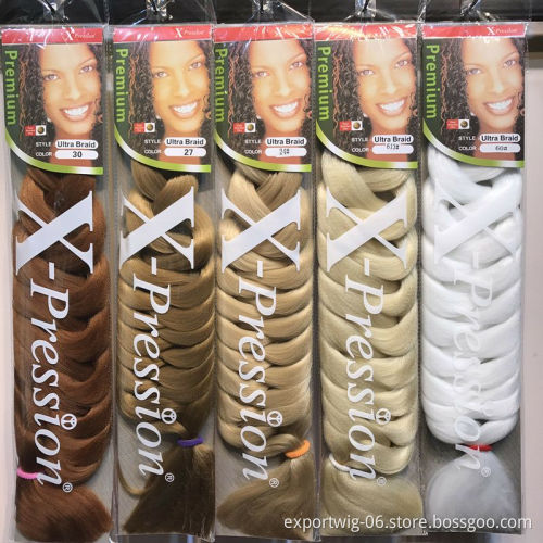 Hot Sale Expression Braid Hair Attachment 82inch 165g Jumbo Synthetic Braiding Hair Bundles Hot Water Suppliers for Braids